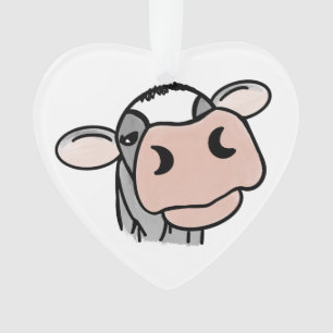 Adorno personalizado vaca lechera blanco negro rosa besar