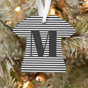 Adorno Personalizar monogramo rayas iniciales Navidades