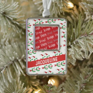Adorno PERSONALIZAR Navidades de texto fotográfico a tra