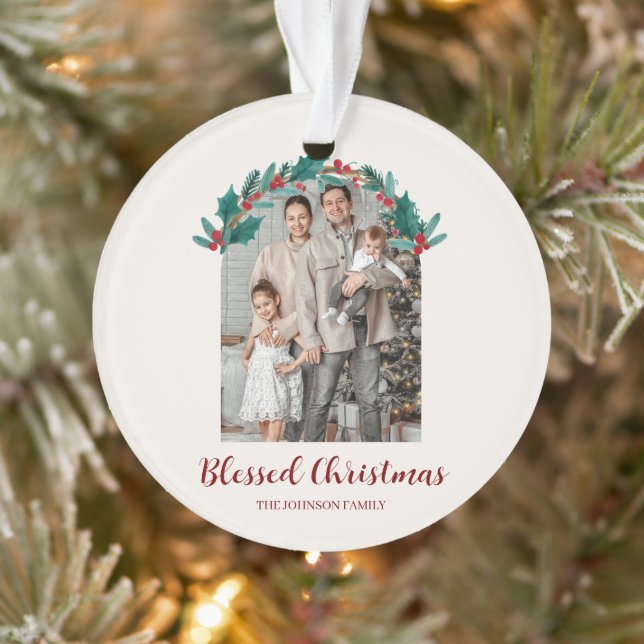 Adorno Personalized Christmas Photo Acrylic Ornament (Árbol)