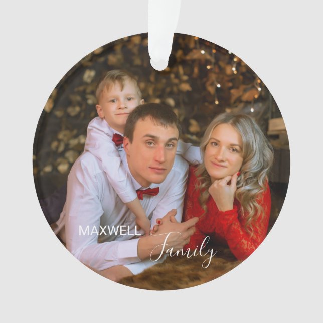Adorno Personalized FamilyPhoto ChristmasAcrylic Ornament (Anverso)