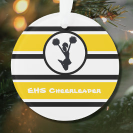 Adorno Personalized Gold and Black Cheerleader Ornament