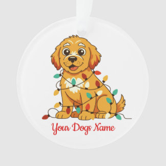 Adorno Personalized Golden Retriever Acrylic Ornament