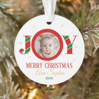 Adorno Personalized Joy Christmas Photo