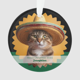 Adorno Personalized Merry Christmas Cat 