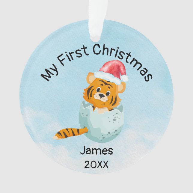 Adorno Personalized My First Christmas 2022 Baby Boy (Anverso)