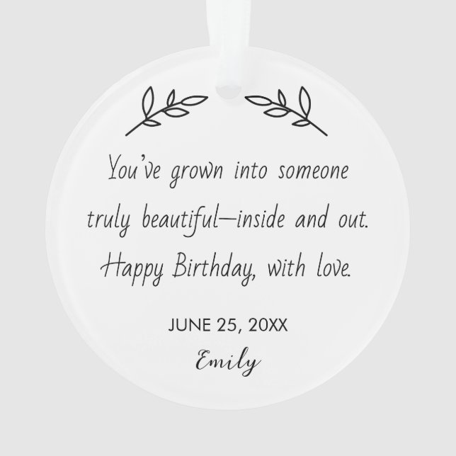 Adorno Personalized Photo & Birthday Message Ornament (Reverso)