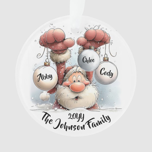 Adorno Personalized Santa in Snow Acrylic Ornament (Anverso)