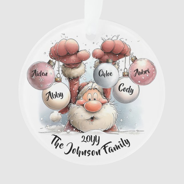 Adorno Personalized Santa in Snow Acrylic Ornament (Anverso)