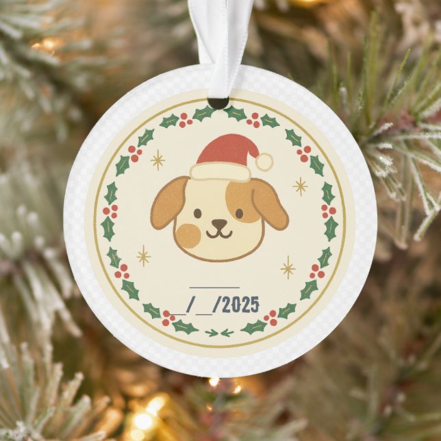 Adorno Personalized Santa Paws Pet Ornament | Custom Name (Árbol)