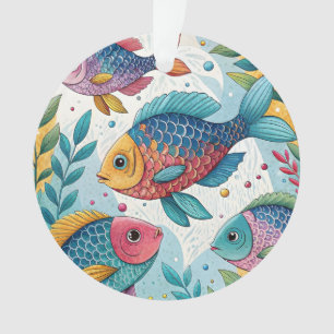 Adorno Pescado arco iris bajo el agua