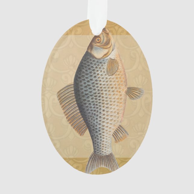 Adorno Pescado de carpa pescar pintura de agua dulce (Reverso)