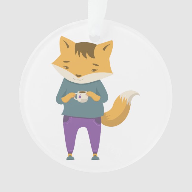 Adorno Pezón lindo con taza de té (Anverso)