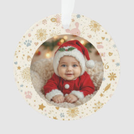 Adorno Photo Ornament – Golden Fireworks, Paw Prints