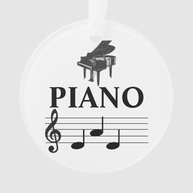 Adorno Piano Dad Grand Piano Pianista Music Note (Anverso)