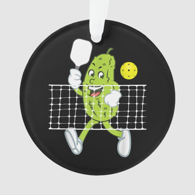 Adorno Pickle Jugando Pickleball - Divertido Paddle (Anverso)