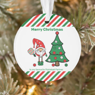 Adorno Pickleball Feliz Navidad