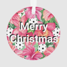 🌺 🌴 Pickleball tropical con hibisco, con texto