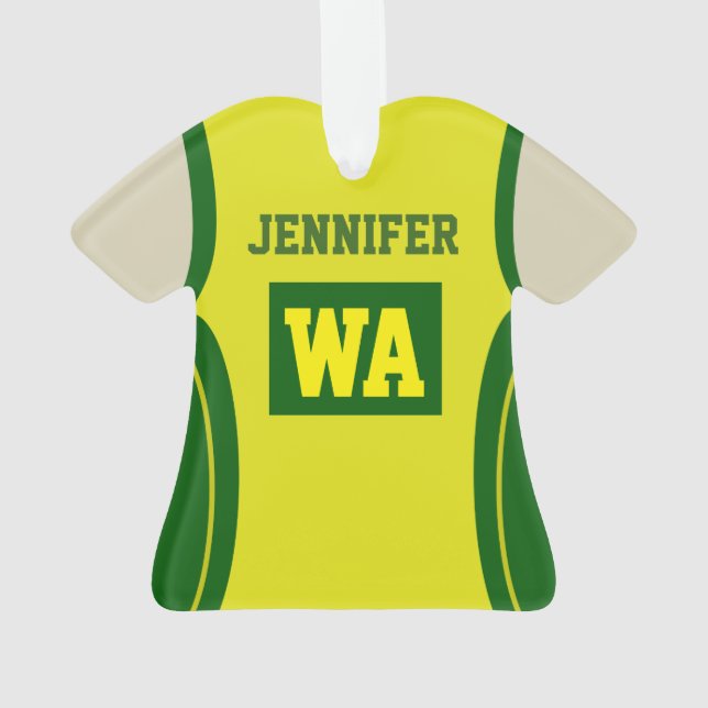 Adorno Piel ligera de acrílico personalizada del Netball (Reverso)