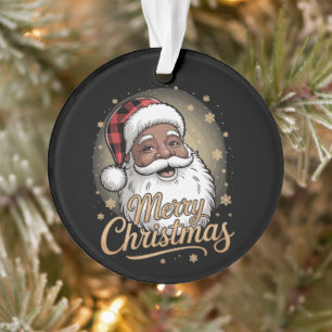 Adorno Pijamas Navideñas Afroamericanas Santa Claus 