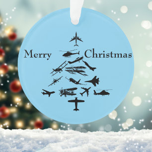 Adorno Piloto Avión Árbol de Navidad Aviación WW2 Simple