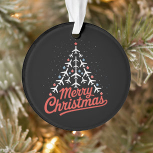 Adorno Piloto de árbol de Navidad en avión