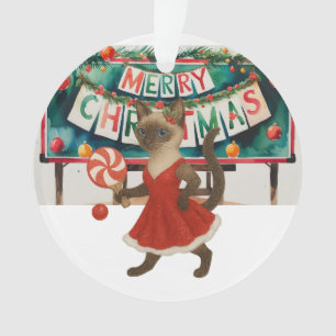 Adorno Ping Pong Navidad Temático para amantes de gatos s