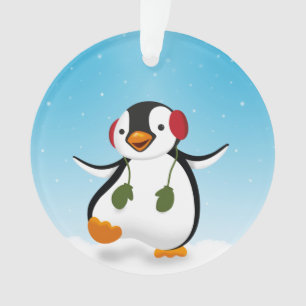 Adorno Pingüino de invierno divertido