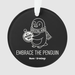 Adorno Pinguino divertido perdido en Groenlandia abraza e