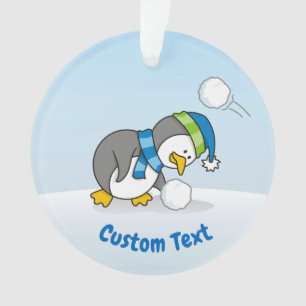 Adorno Pingüino pequeño adornado con bola de nieve