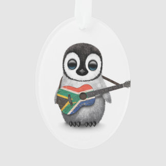 Adorno Pingüino que toca la guitarra surafricana de la