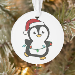 Adorno Pingüinos Navidades de pingüino en invierno