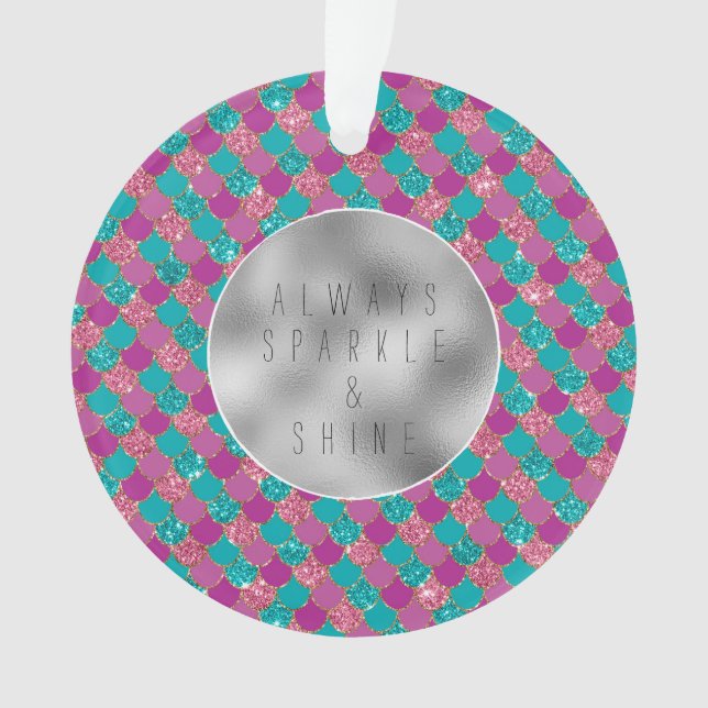 Adorno Pink Aqua Mint Mermaid Glitz (Anverso)