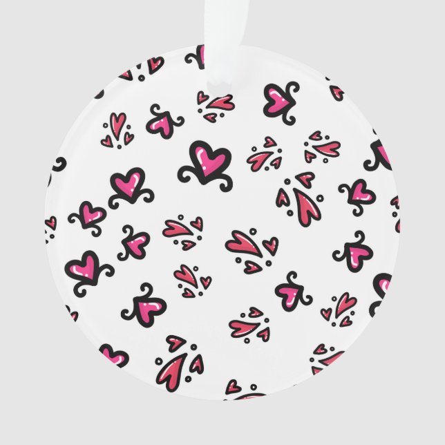 Adorno Pink Hearts Pattern – Cute Doodle Design (Anverso)