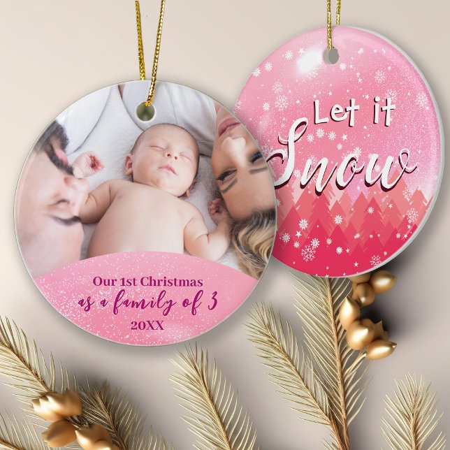 Adorno Pink Let it Snow 1familia de Navidades de 3 Foto (Subido por el creador)