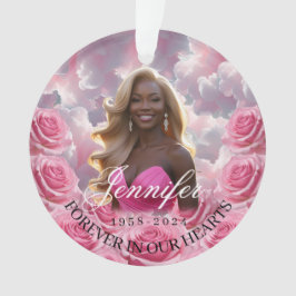 Adorno Pink Roses Memorial Christmas Tree Ornament 
