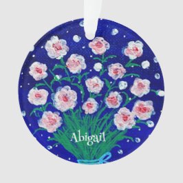 Adorno Pink Roses Personalized Acrylic Ornament