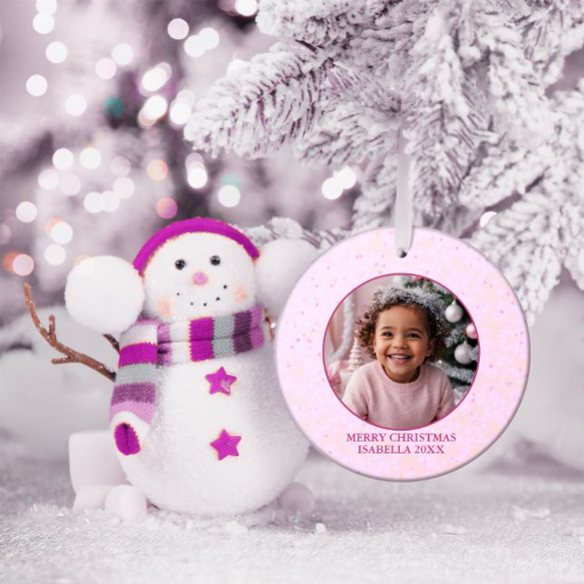 Adorno Pink Sparkle Deer and Floral Christmas Keepsake (Subido por el creador)