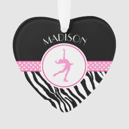 Adorno Pink Your Name Zebra Print Figure Skyting