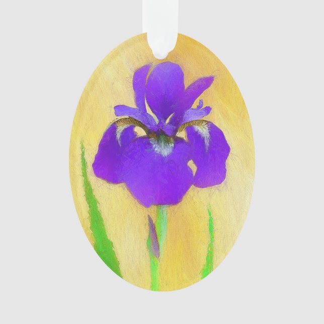 Adorno Pintado de iris morado - Perro original curado A (Anverso)