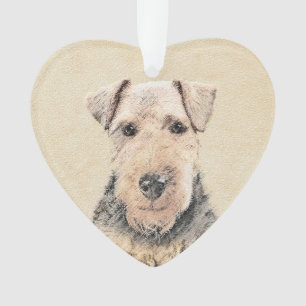 Adorno Pintado de Welsh Terrier - Arte de Perro Original.