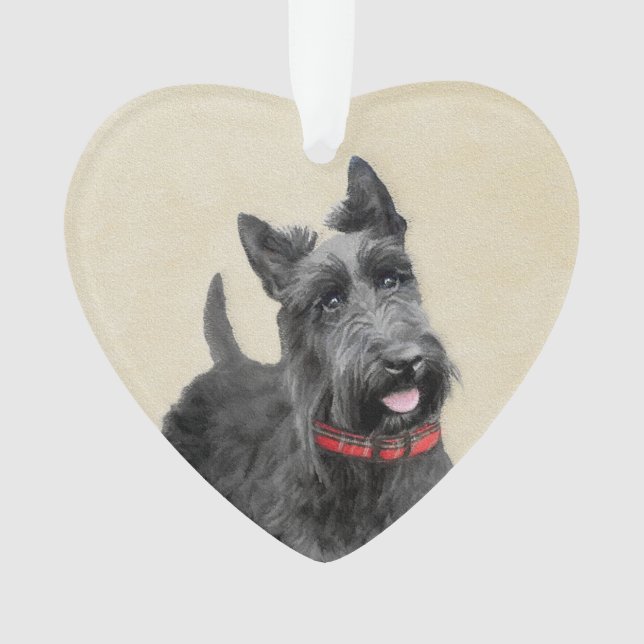 Adorno Pintado Terrier Escocés - Arte Perro Original (Anverso)
