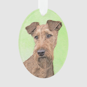 Adorno Pintado Terrier Irlandés - Arte de Perro Original.