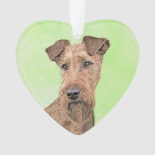 Adorno Pintado Terrier Irlandés - Arte de Perro Original.