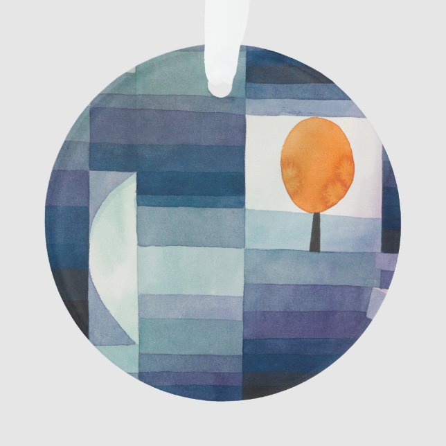 Adorno Pintura azul del árbol abstracto de Paul Klee (Anverso)