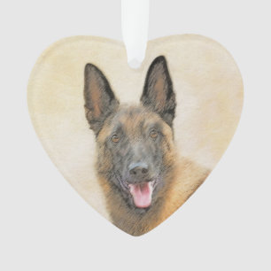 Adorno Pintura belga malinois - Arte de perro original
