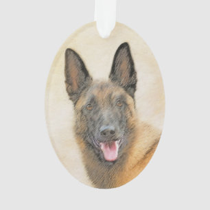 Adorno Pintura belga malinois - Arte de perro original