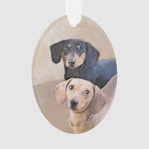 Adorno Pintura Dachshund (suave) - Arte Perro Original