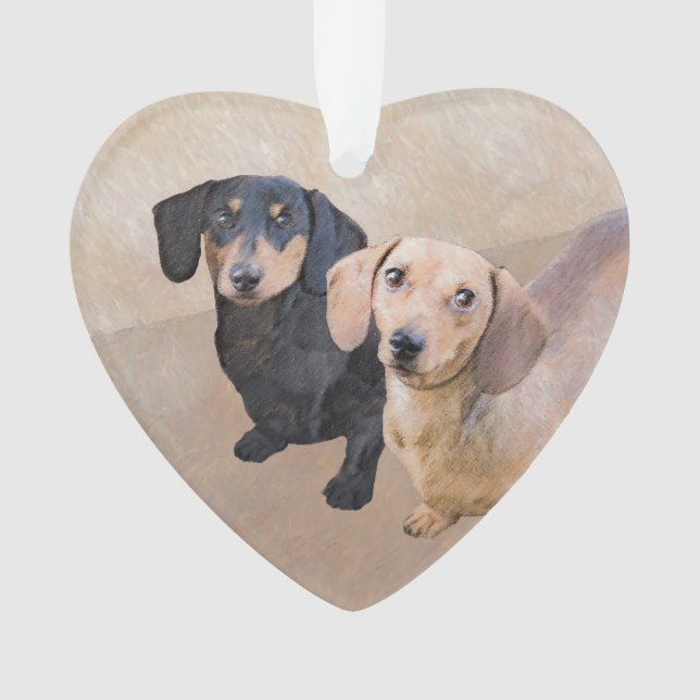 Adorno Pintura Dachshund (suave) - Arte Perro Original (Anverso)