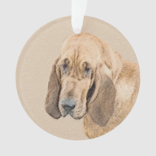 Adorno Pintura de Bloodhound - Arte de perro original lin
